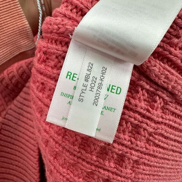 J. Crew Men’s Cotton Cable Knit Fisherman Crewneck Sweater Heather Pink - Picture 6 of 11